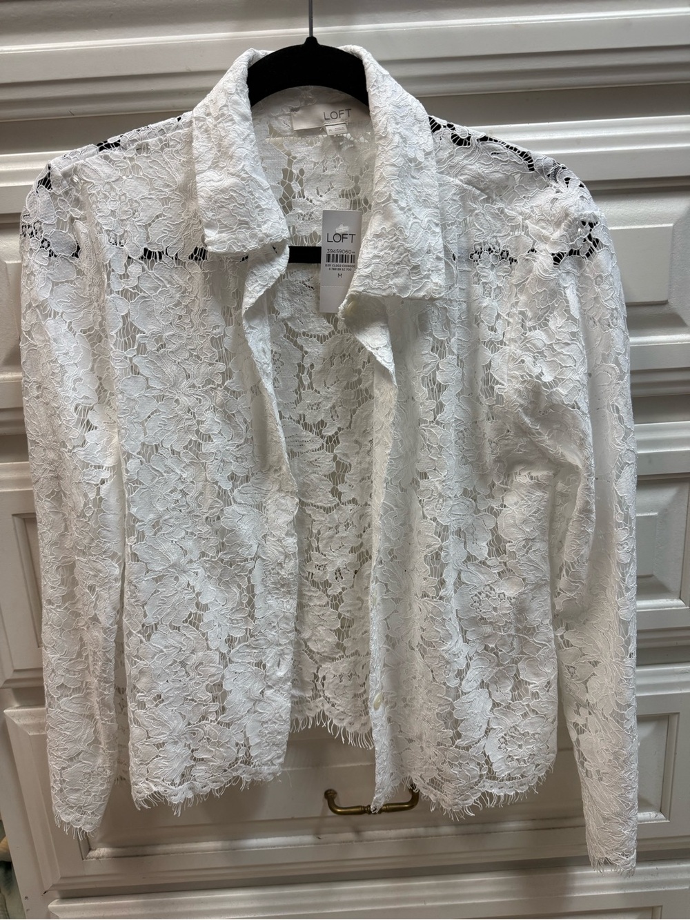 LOFT White Floral Lace Blazer